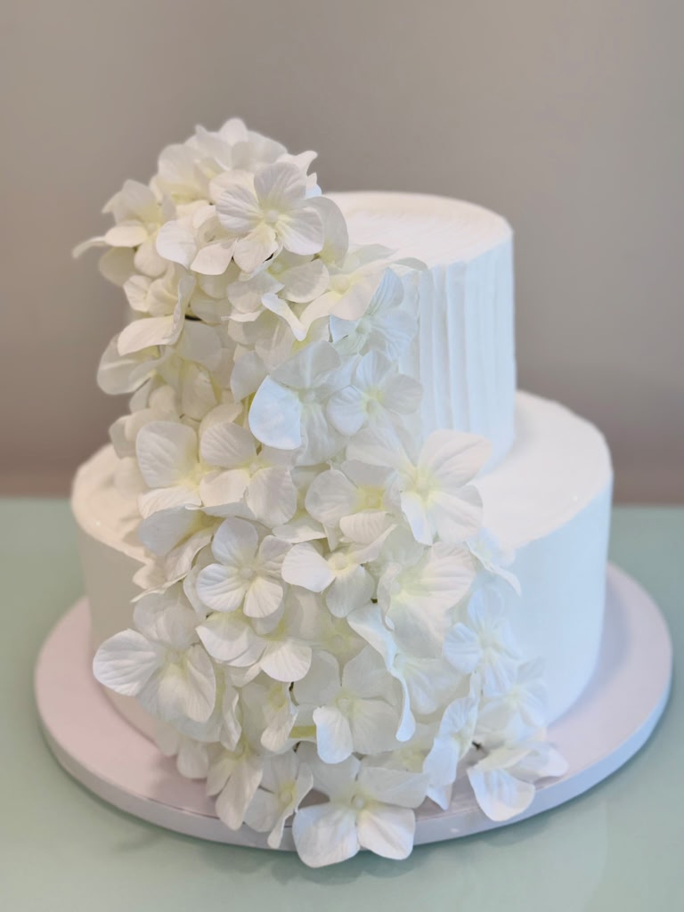 White Hydrangea Tiered