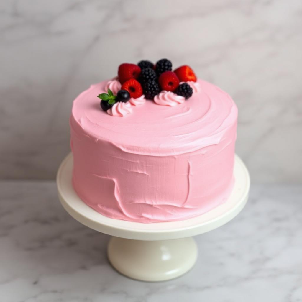 Decorated pink cake
